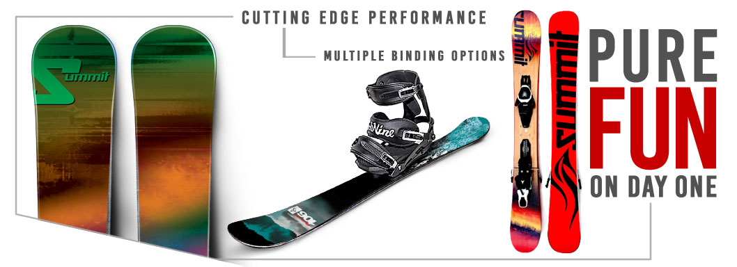 Summit EZ 95cm Easy Ski Skiboards Snowblades 2019 Atomic Adjustable Ski Bindings 