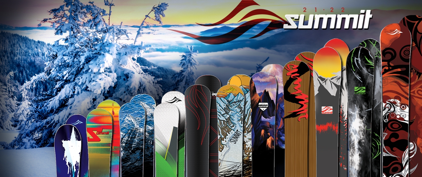 Summit Sk8 96cm Skiboards Snowblades 2020 R/C with Atomic Ski Bindings Mounted