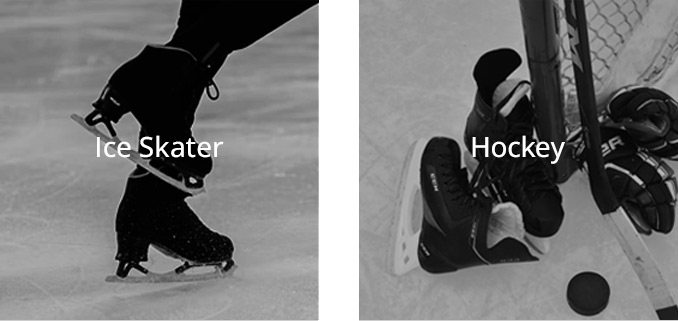 ice and hockey skaters