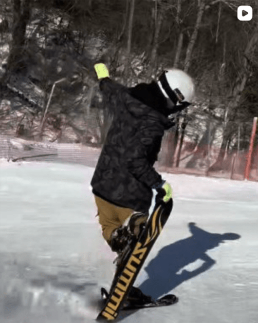 Kim @tri_sound_1 likes to ride fast, fakie and spin around. He really showcases the flow and creativity on skiboards.