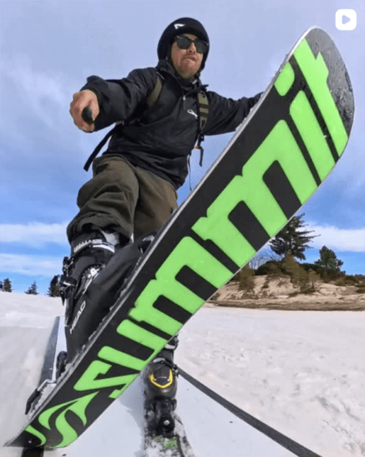 Lance @boarderants AKA King Kook having a good time on his first time riding Urban 99 cm skiboards!