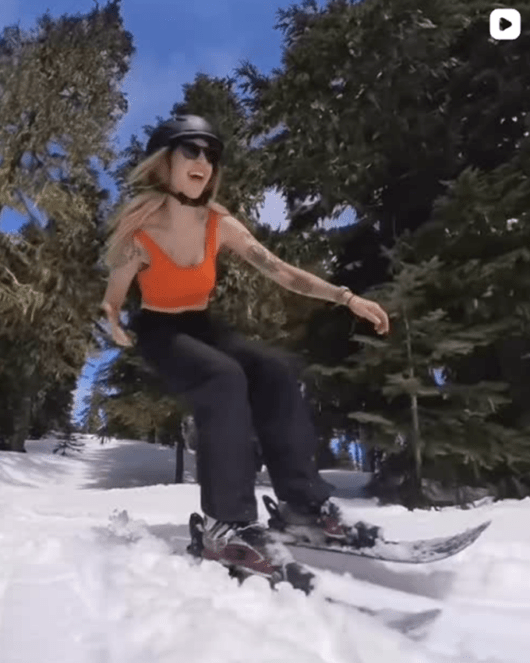 @megsonblades discovering the Disney Land run through White Pass in Washington on Sk8 96 cm Skiboards.